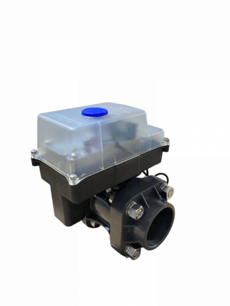 Кран электроприводный Runxin Q931513D-65 (24V)PVC (двухходовой)