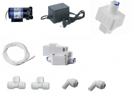 Бустерный насос NatureWater 50G-S в сборе (реле выс. и низ. давления+фитинги+блок питания)